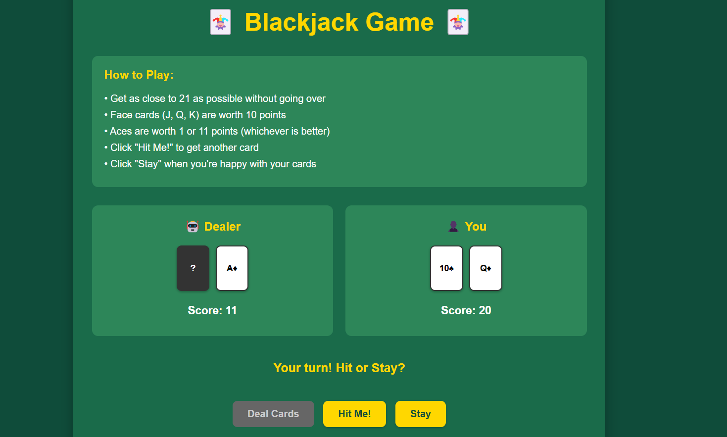 Web Blackjack
